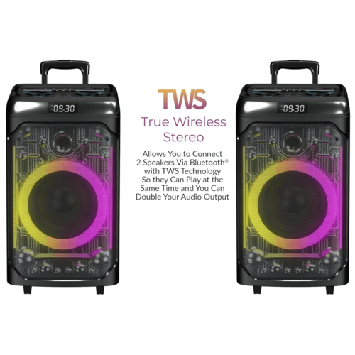 IQ Sound CYBER FLEX12 12-Inch Portable Bluetooth Party Speaker