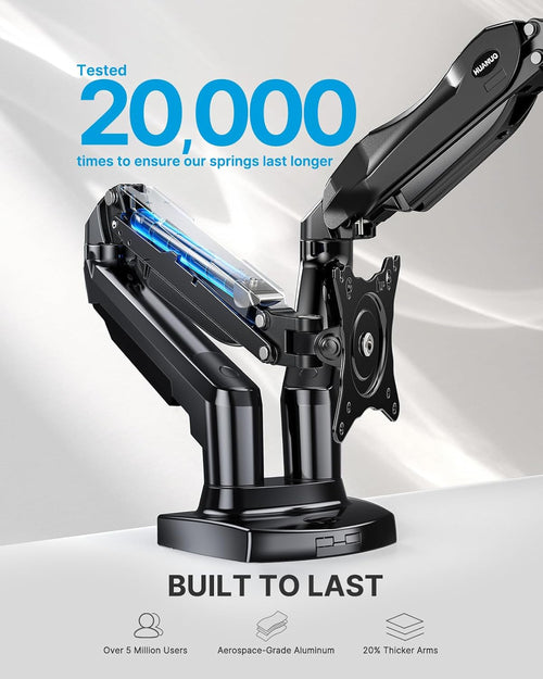 Dual Monitor Stand - Full Adjustable Monitor Desk Mount Swivel Vesa