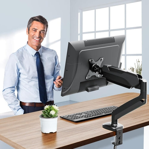Single Monitor Desk Mount, Adjustable Gas Spring Monitor Arm Support